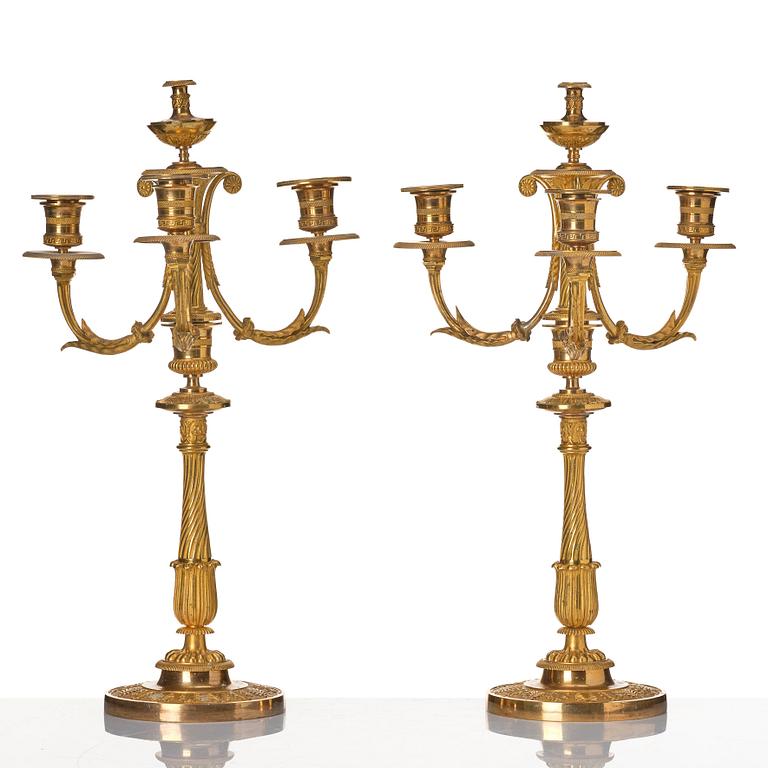 A pair of Empire candelabra.