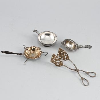PARTI SILVER, 4 delar, 1800/1900-tal. Vikt 200 g.