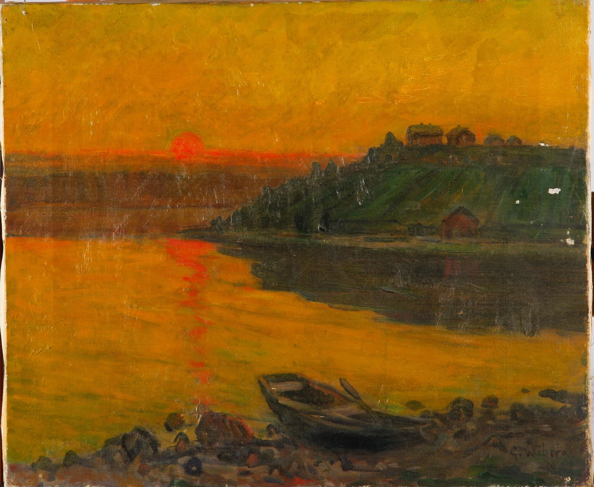 WIBERG, GUNNAR. Olja på duk. Sign.