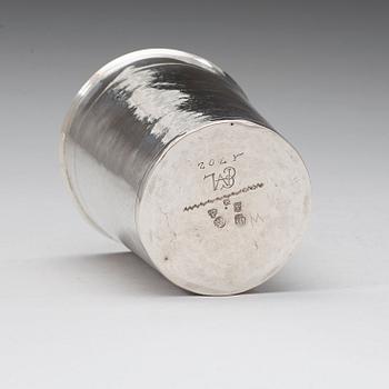 A Danish late 17th century silver beaker, marks of Jesper Hansen Rust, Odense 1699.