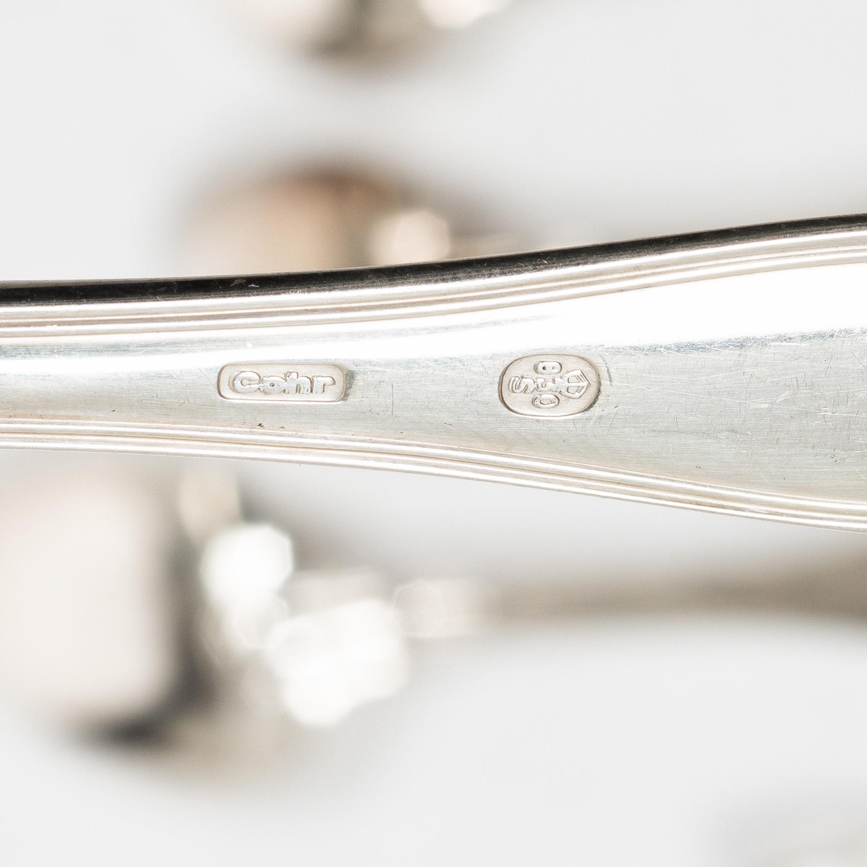 A 113 piece silver cutlery service, 'Gammel dansk' model by Chor, Denmark.