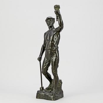 OKÄND KONSTNÄR, skulptur, brons, bär sign F. Roseheb So, 18/1900-tal.