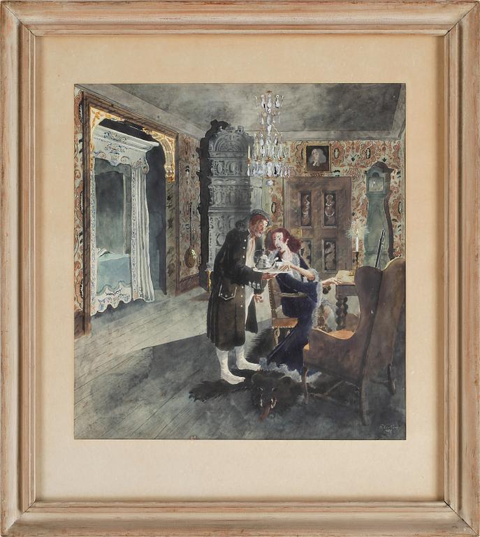 RUDOLF CARLBORG, gouache, signerad o daterad 1952.