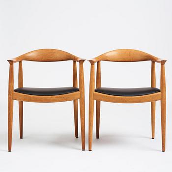 Hans J. Wegner, stolar, "The Chair" ett par, JH-503, Johannes Hansen, Danmark 1950-60-tal.