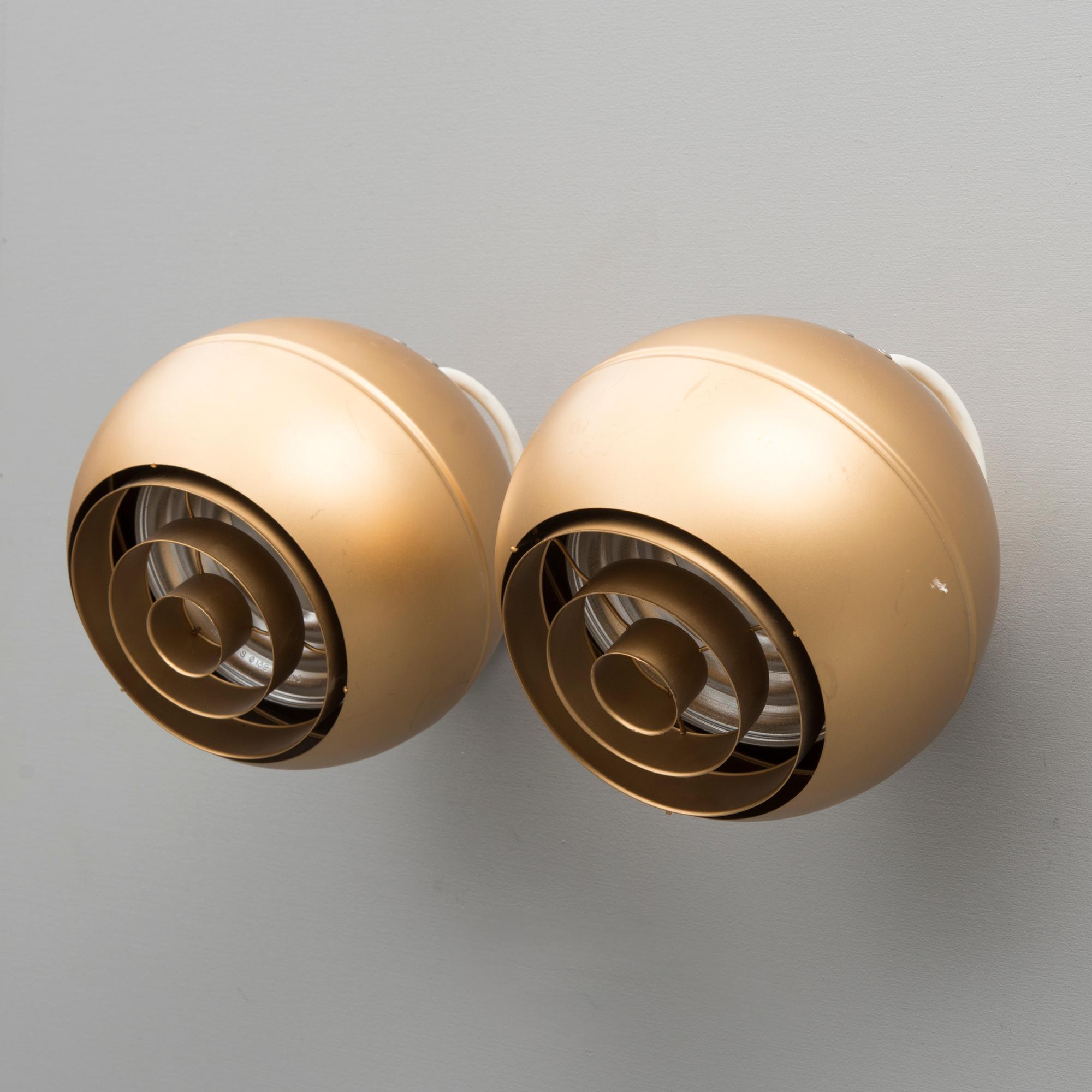 HEIKKI TURUNEN, VÄGGLAMPOR, 2 st, "130-040K", Stockmann Orno, 1960-tal.