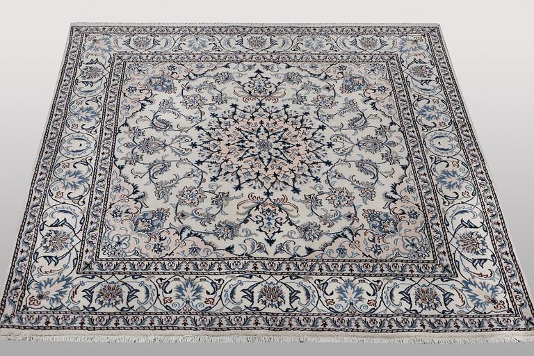 A rug, Nain, part silk, ca 200 x 195 cm.