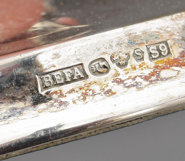 LJUSTAKAR, ett par, silver, empirestil, BEFA, Göteborg, 1968.
