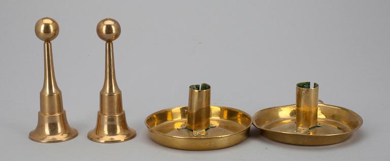 LJUSSTAKAR, mässing, bl.a. Skultuna (1800-tal), samt LAMPETTER, metall och mässing. 1900-tal.