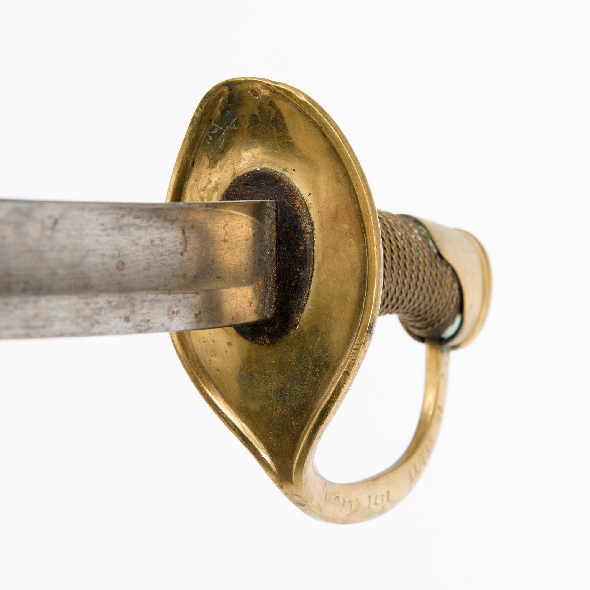 A French Cavalry Sabre, model 1822, shortened model for use in the Finnish dragoon regiment.