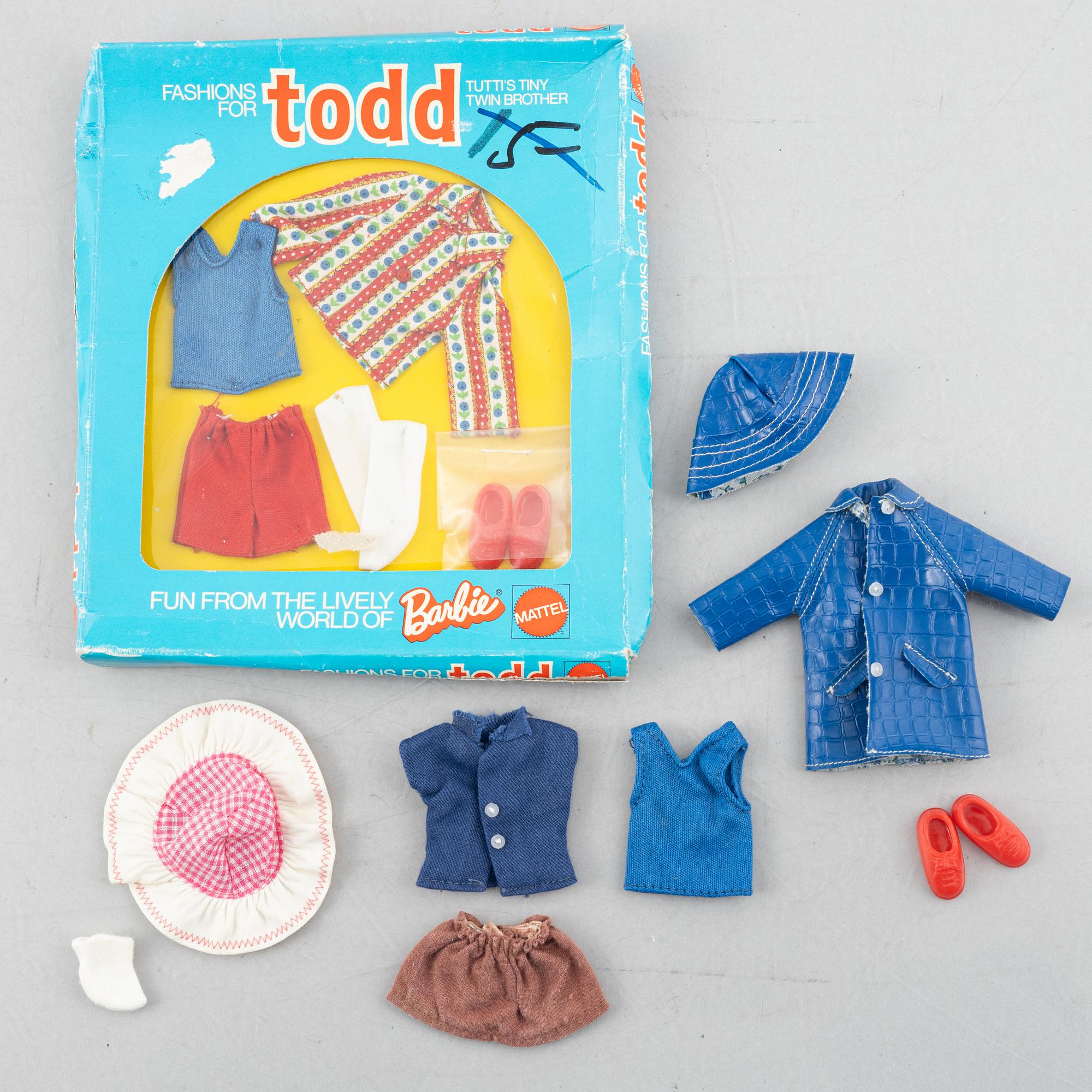 Barbie dolls, 5 pcs, "Chris", "Tod", "Titti", "Carla" & "Chris", Mattel, 1960s.