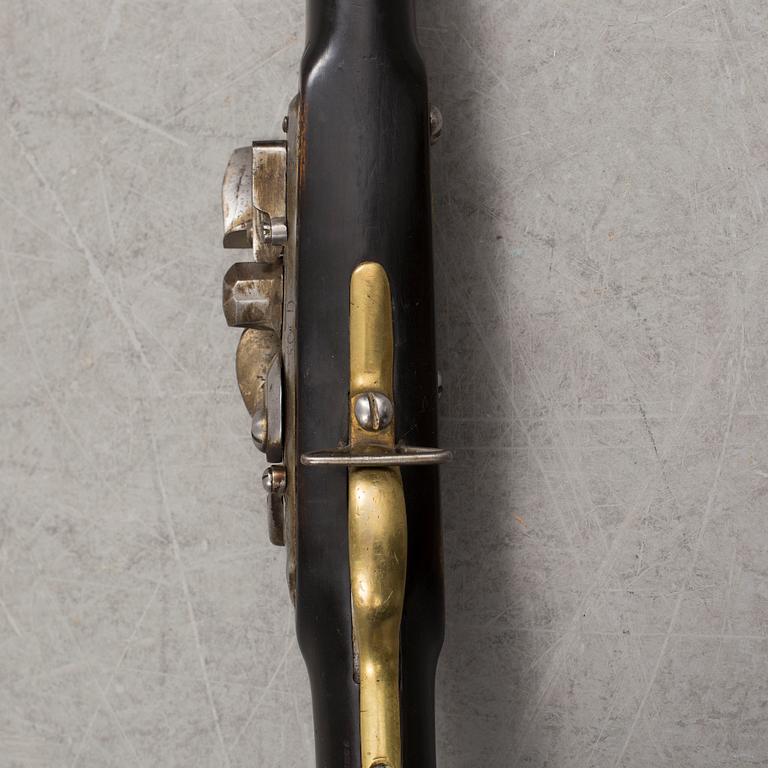 A Swedish flintlock gun with German lock.