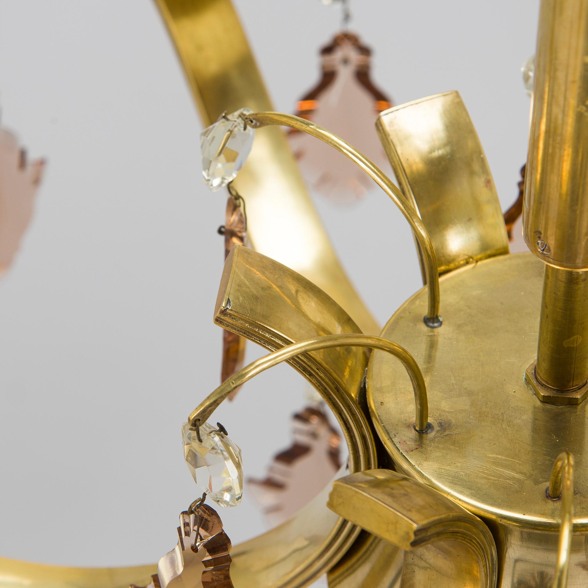 Paavo Tynell, a mid 20th century '1476/6 chandelier for Taito/ Idman.