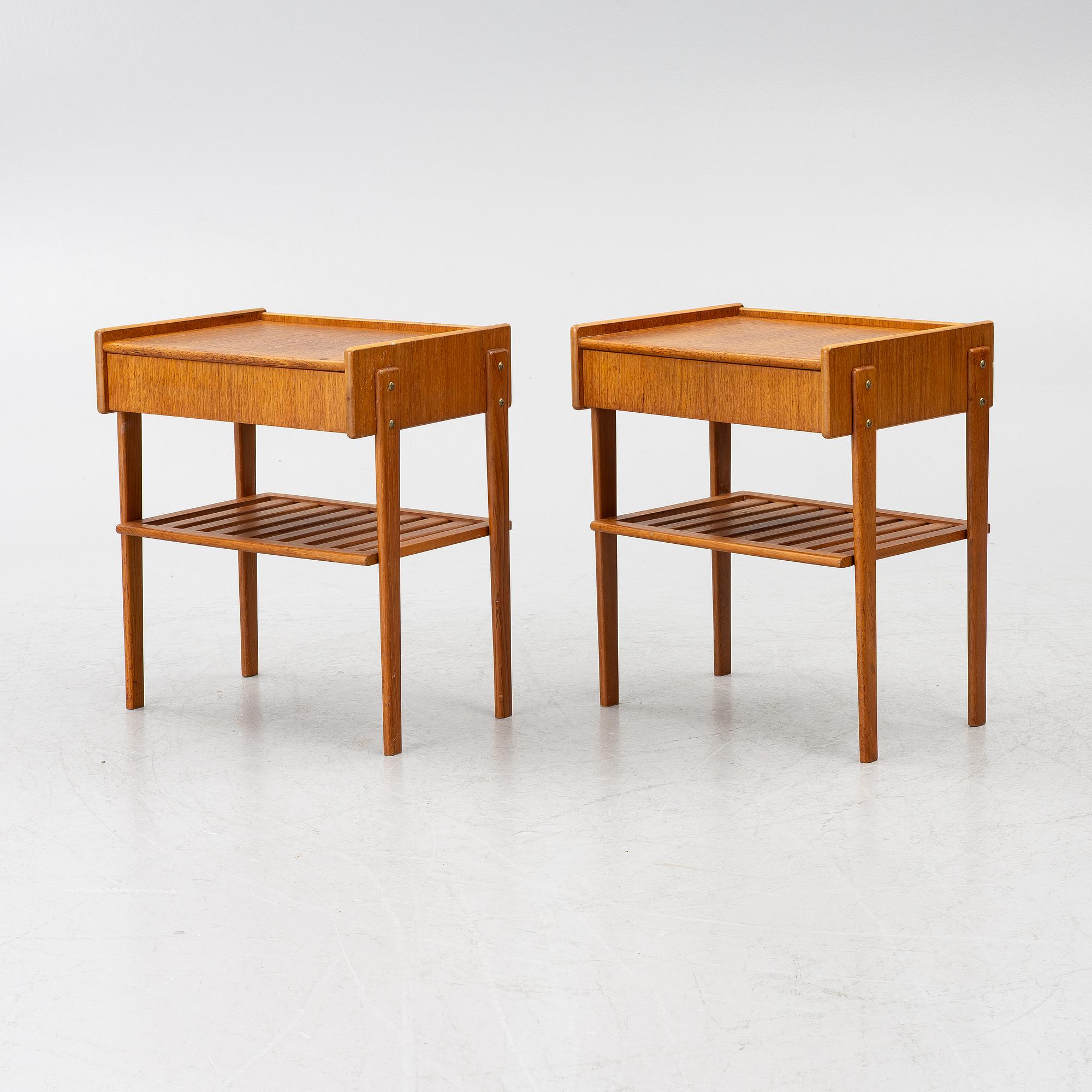 Pair of bedside tables, 1950s.