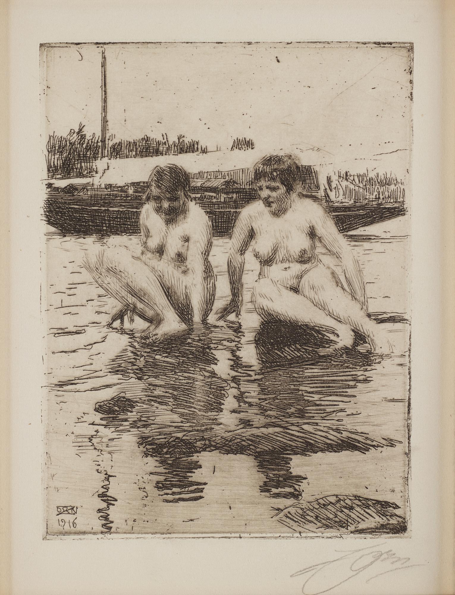 ANDERS ZORN, etsning, 1916, signerad med blyerts.