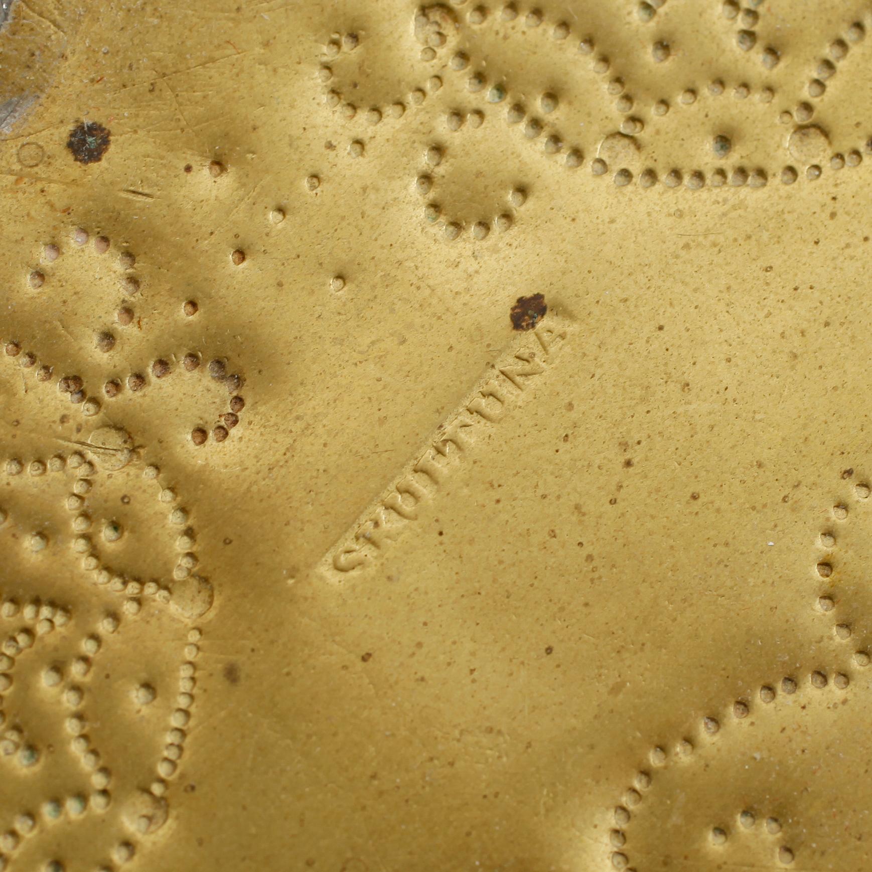 LJUSPLÅT, mässing, Skultuna, 1800-talets andra hälft.