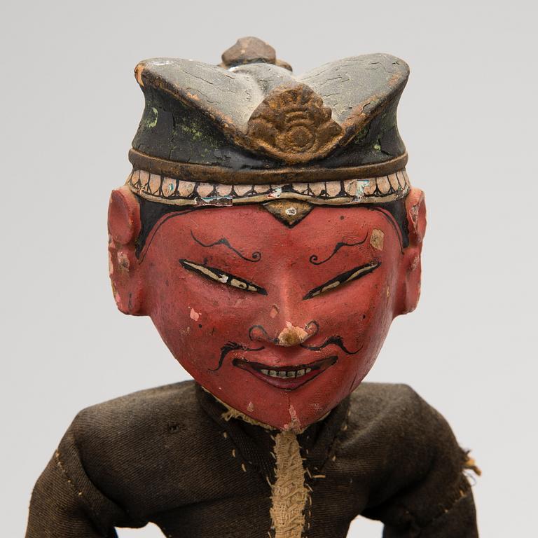 Six theatre dolls from Bali, presumably from the first half of the 20th Century.