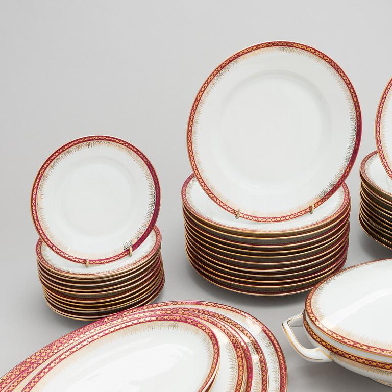 A 58-piece set of dinnerware, Victoria China, Czechoslovakia, mark of 1918-39.