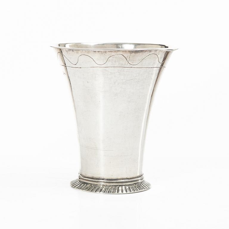 A Swedish silver beaker, mark of Jonas Yman, Växjö, active 1760–1808.