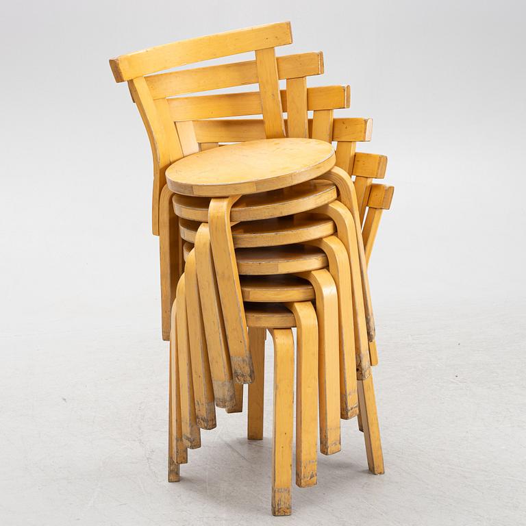 Alvar Aalto, stolar, 6 st, modell 69, Artek, Finland, 1900-talets andra hälft.