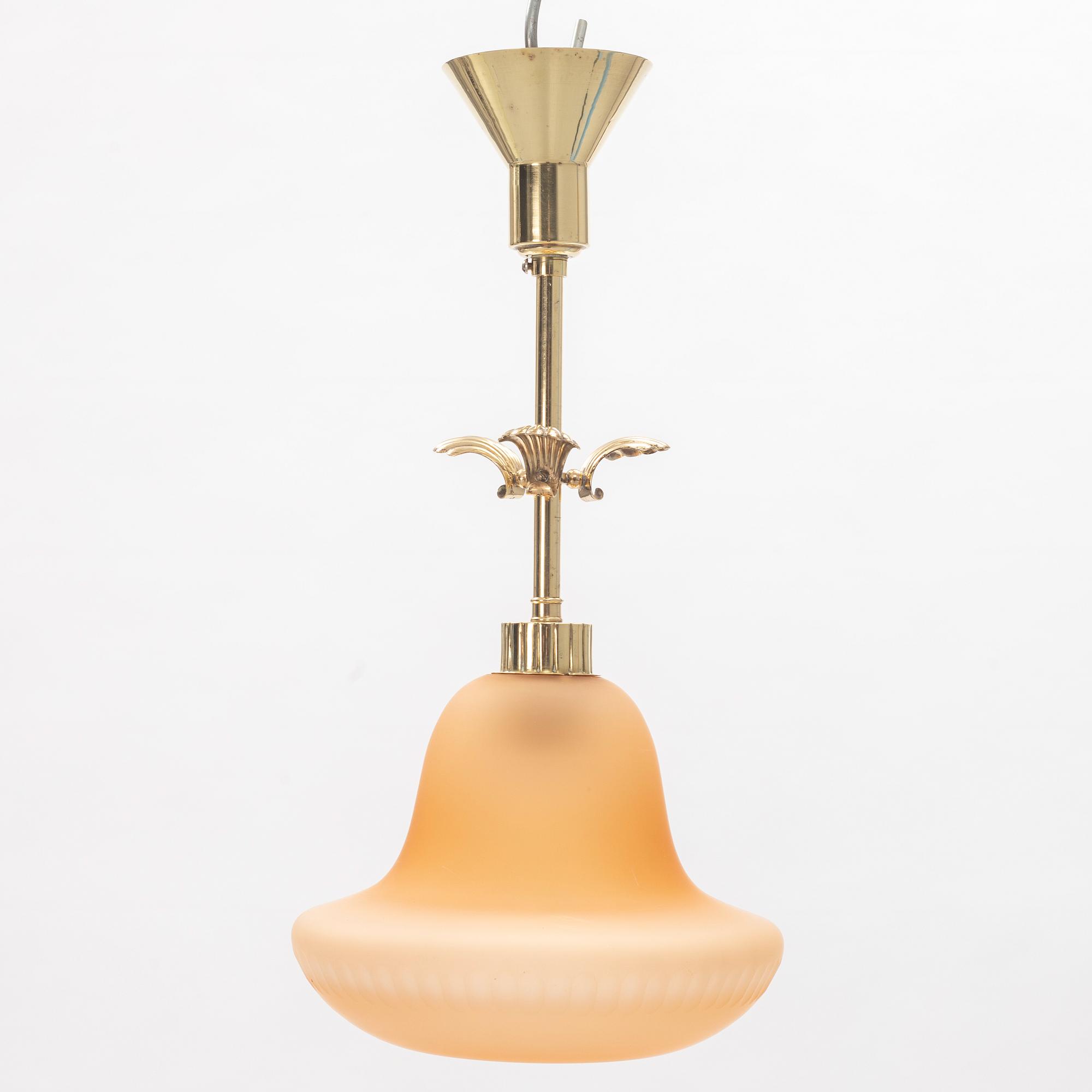 Harald Notini, taklampa, Swedish Grace, modell "6605" Arvid Böhlmarks Lampfabrik, 1920-tal.