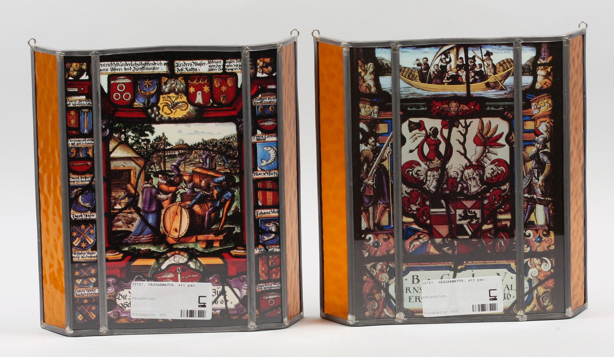 VÄGGARMATUR, ett par, 1900-tal.