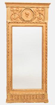 Mirror, late Gustavian Stockholm work by Eric Wahlberg (master 1760-1811).