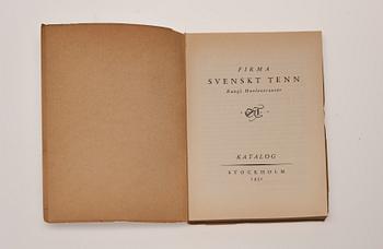 KATALOG, Firma Svenskt Tenn, Stockholm 1931.