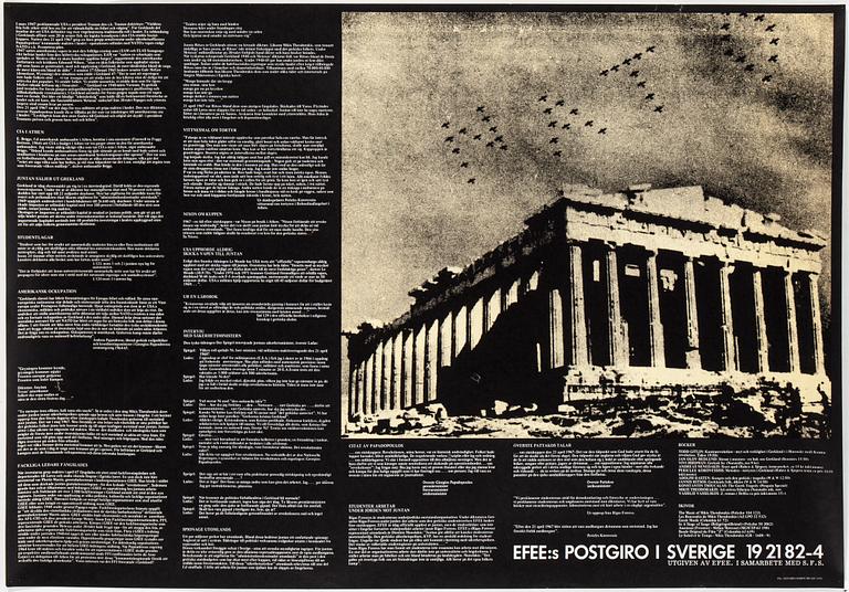 7 political posters mostly from 1960s and 70s, Sweden.