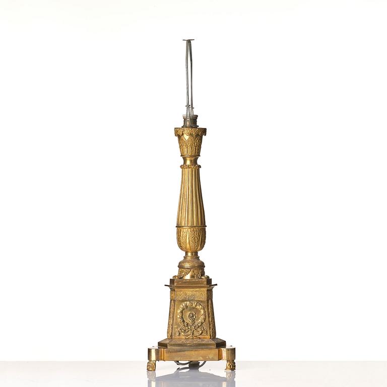 A Russian Empire ormolu lamp, ca 1830's.