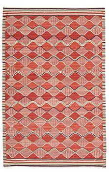 298. Barbro Nilsson, A CARPET, "Rödspättan", flat weave, ca 313 x 204 cm, signed AB MMF BN.