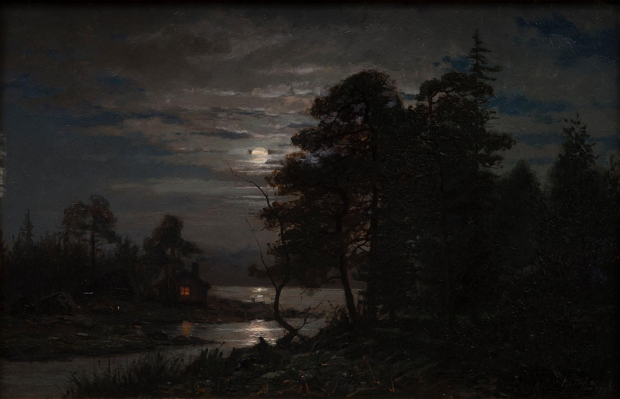 KONRAD SIMONSEN, olja på pannå, signerad och daterad 1885.