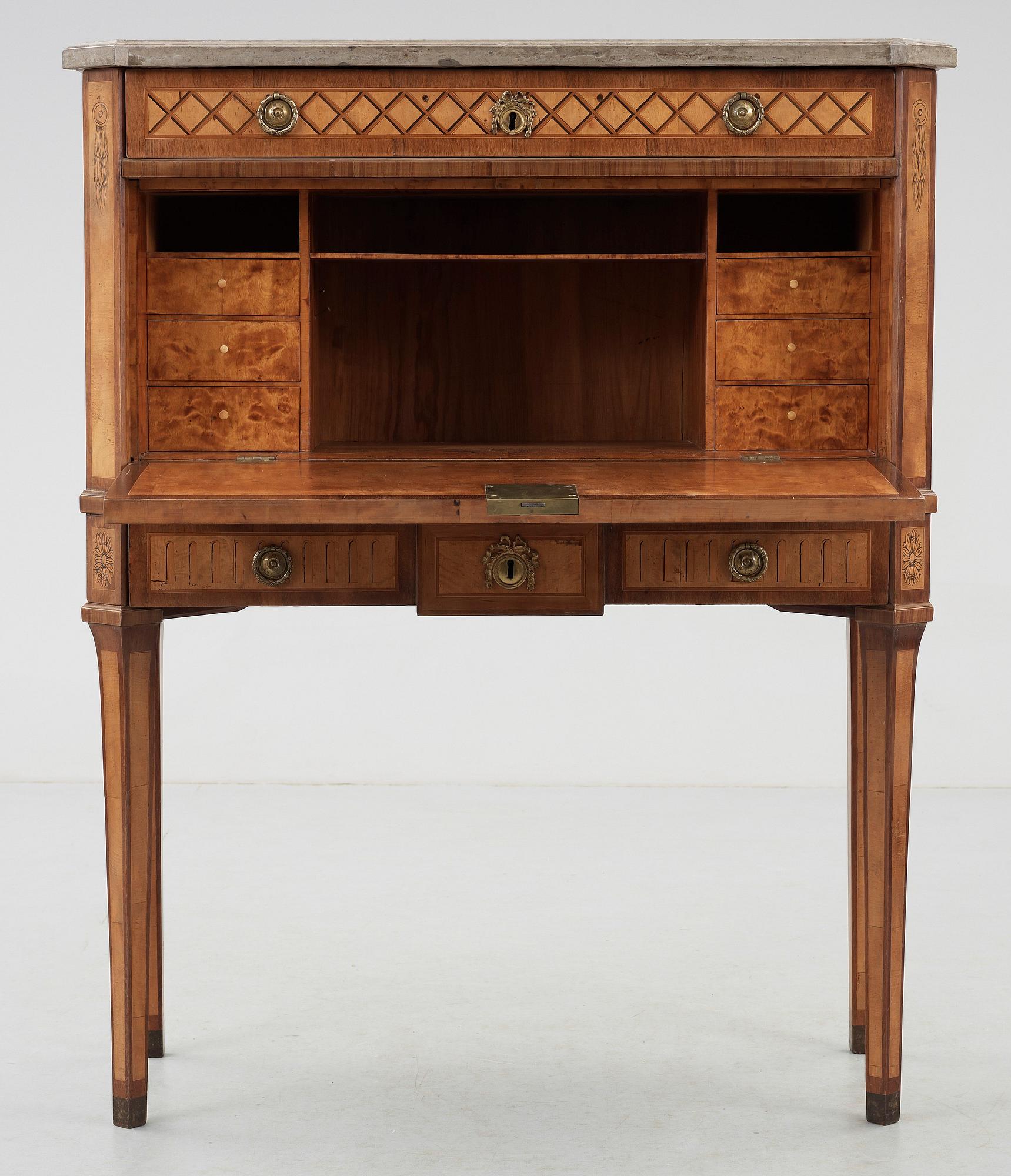 SEKRETÄR, gustaviansk stil ca år 1900.