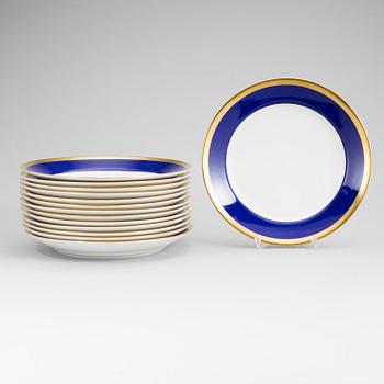 KARIN BJÖRQUIST, plates, (14 [12+2]), bone china, "Nobel Jubilee 1991"+"Nobel", Rörstrand/Gustavsberg.