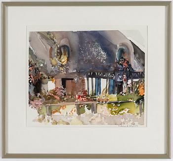 LARS LERIN, watercolor, signed.