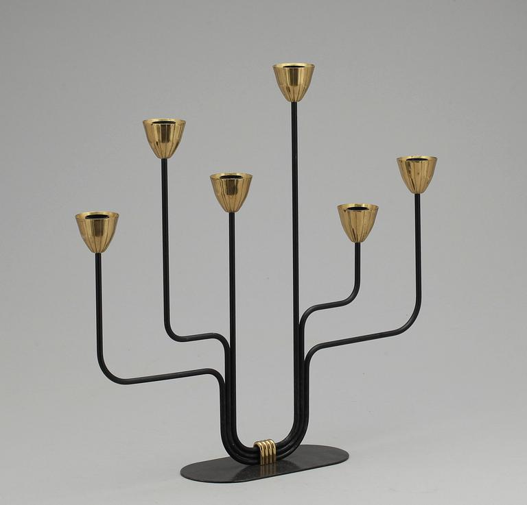 KANDELABER, Gunnar Ander, Ystad metall. Formgiven 1940-tal.