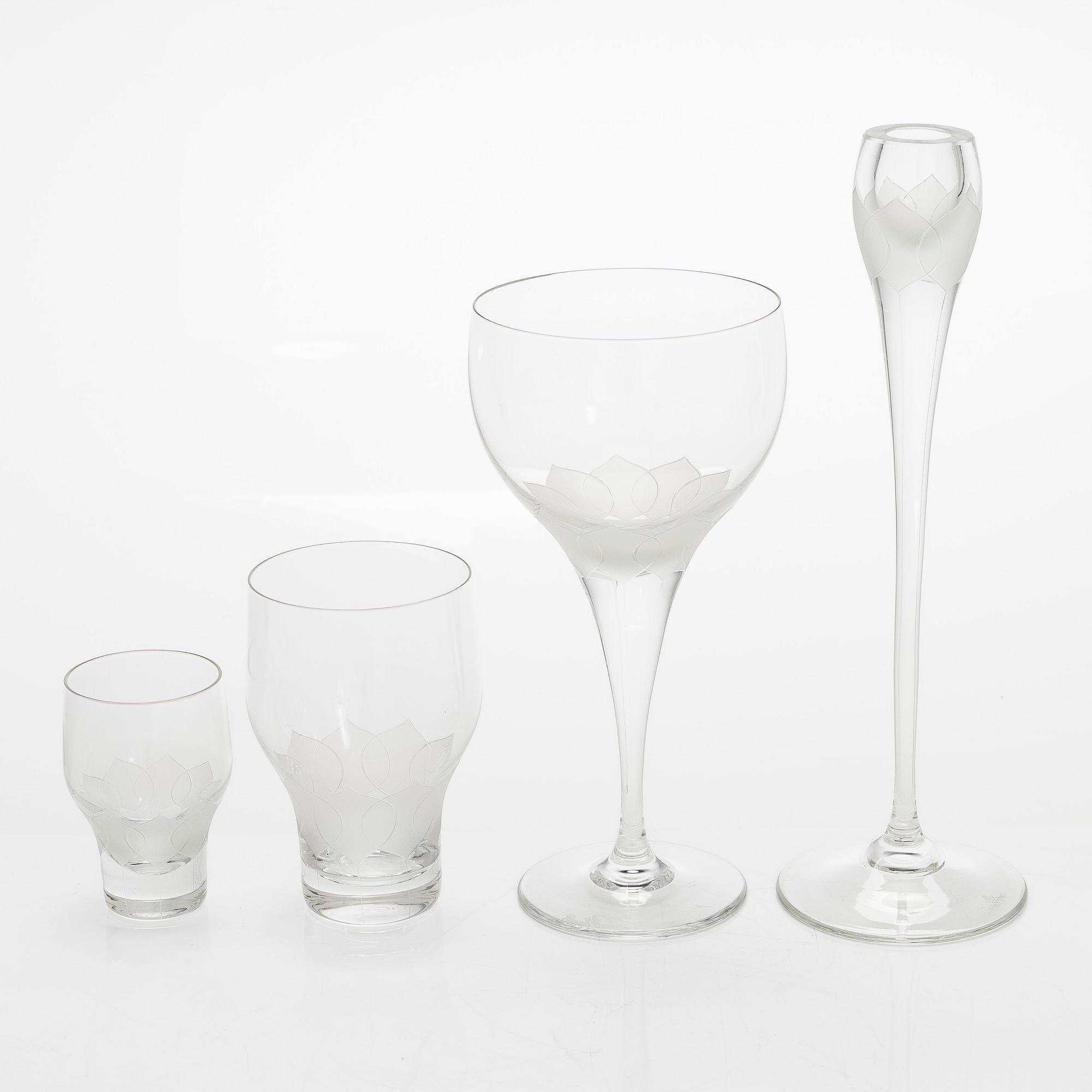 Richard Latham & Björn Wiinblad, glasservis, 40 delar, "Lotus", Rosenthal.