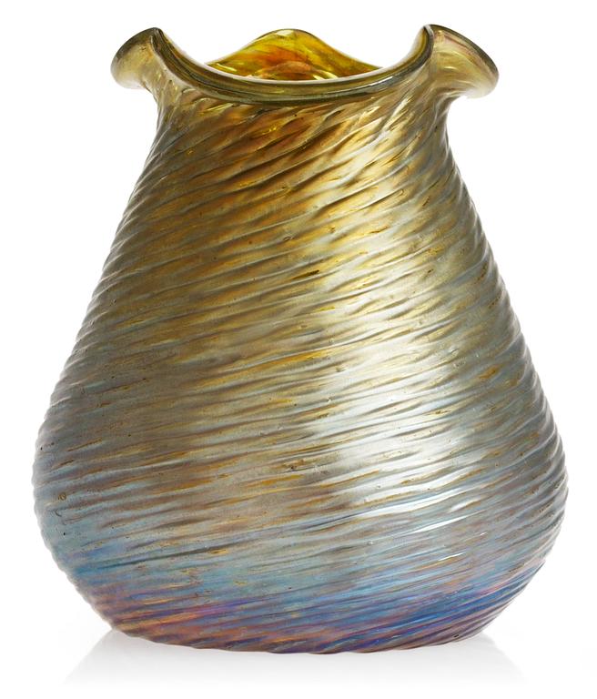 An Art Noveau Loetz style iridescent glass vase, Austria.