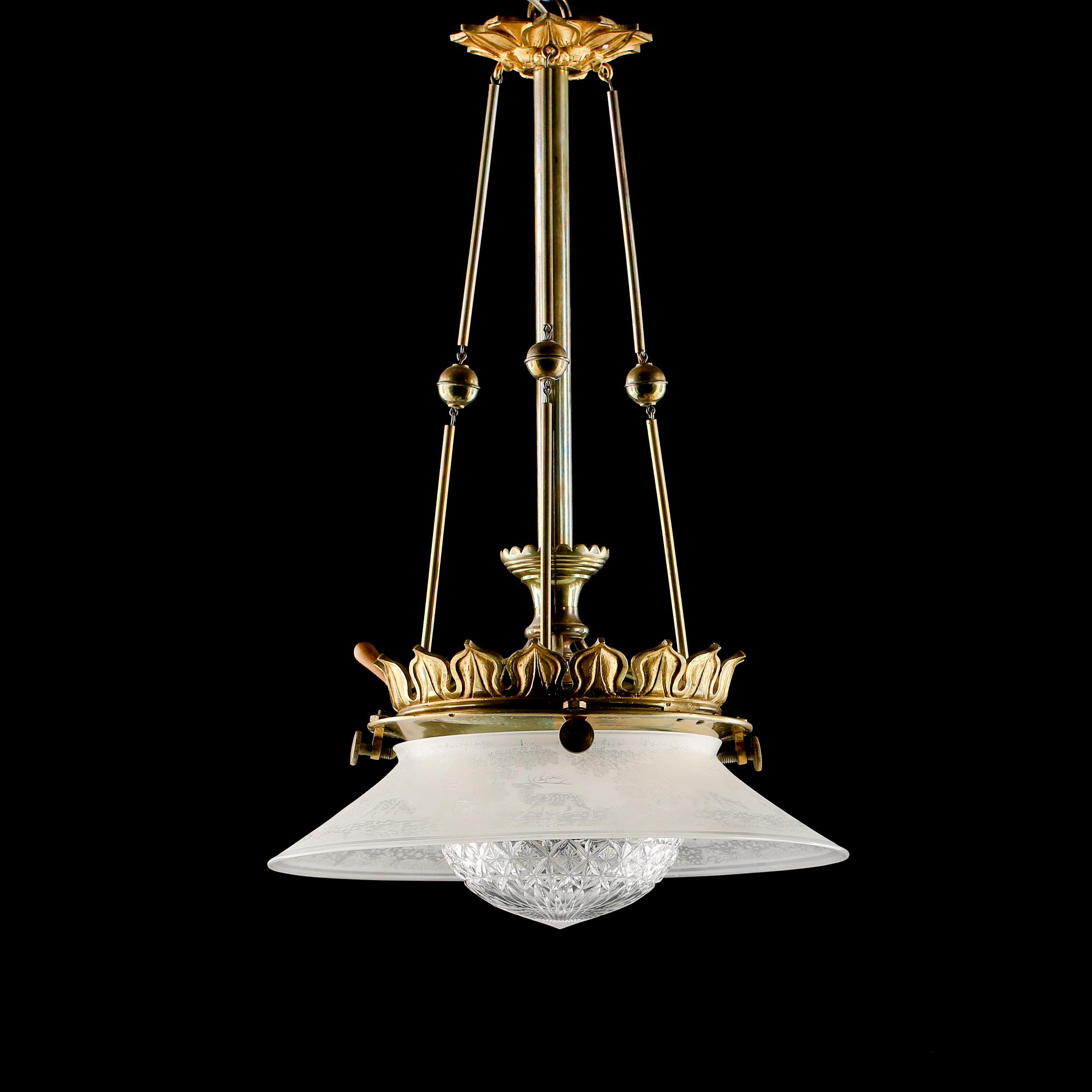 TAKLAMPA, 1900-talets början. Höjd ca 59 cm.