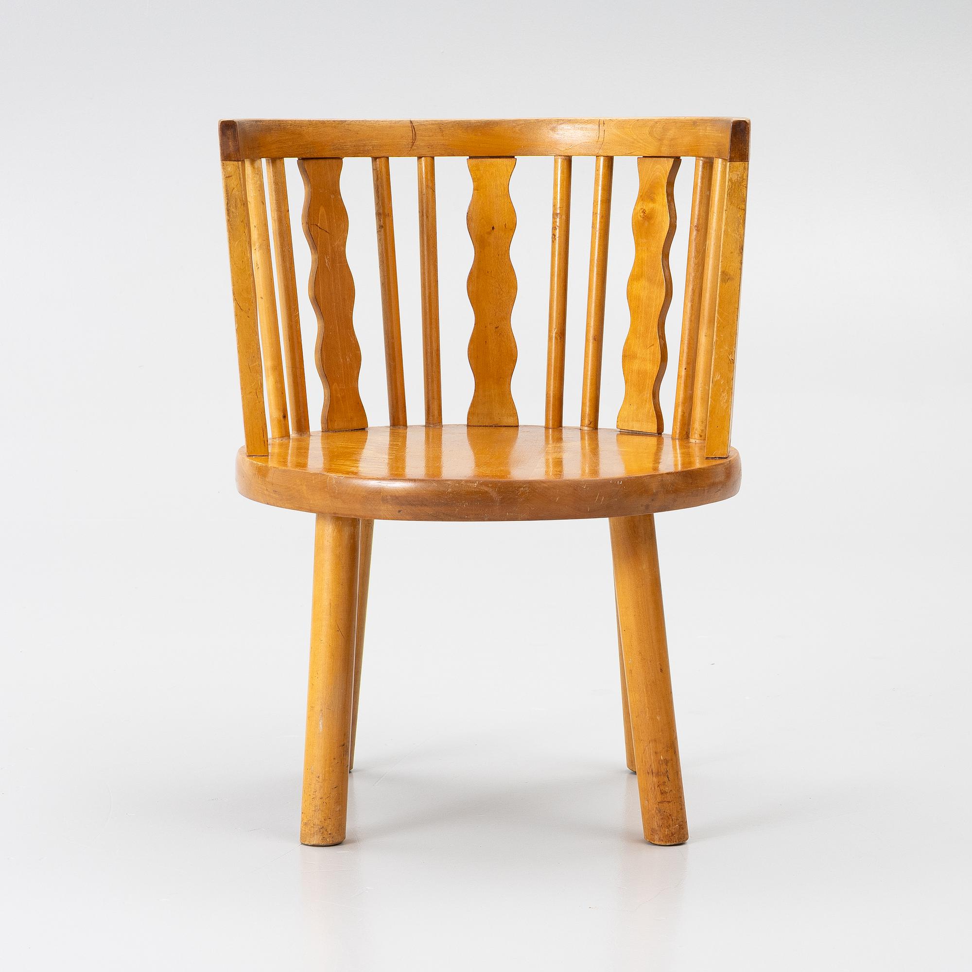 Armchair, sports cottage furniture, Steneby Hemslöjdsförening, mid-20th century.