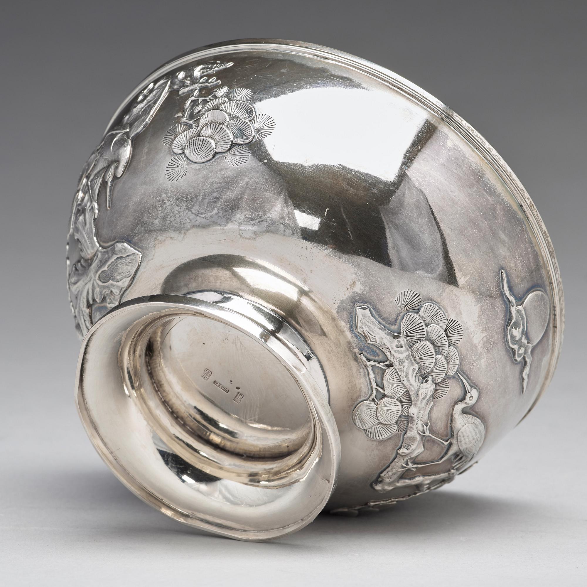 SKÅL, silver. Kina, Shanghai, 1900-talets början.