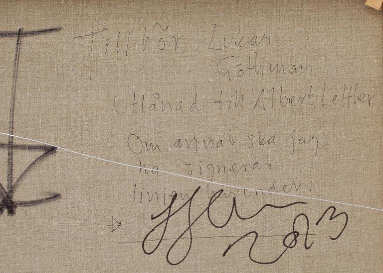 LUKAS GÖTHMAN, Olja på duk. Sign L Göthman o dat 2011 a tergo.