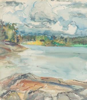 Margareta Ahlstedt-Willandt, Utsikt från Falkholm mot Lill-Pellinge. Hummelholm till vänster.