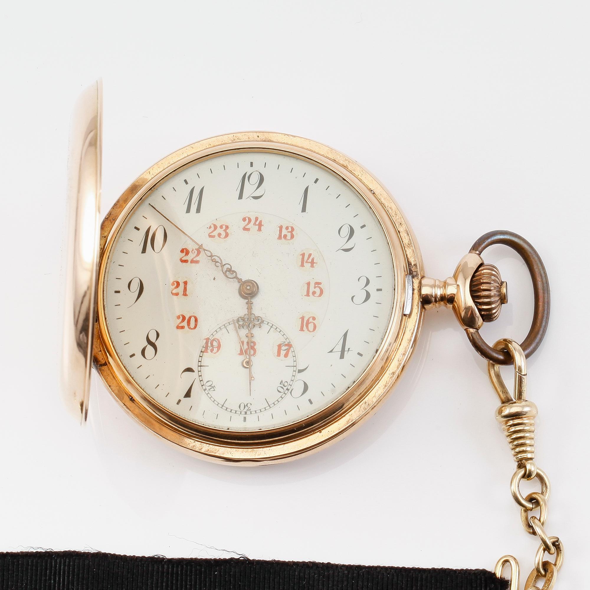 FICKUR, 14K guld, savonett, 1900-talets första hälft.