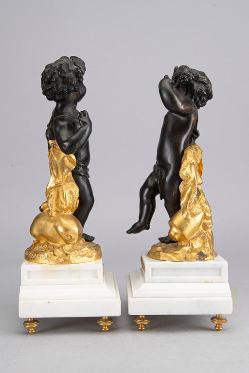 A PAIR OF BRONZE SCULPTURES AFTER CLODION, 20th century.