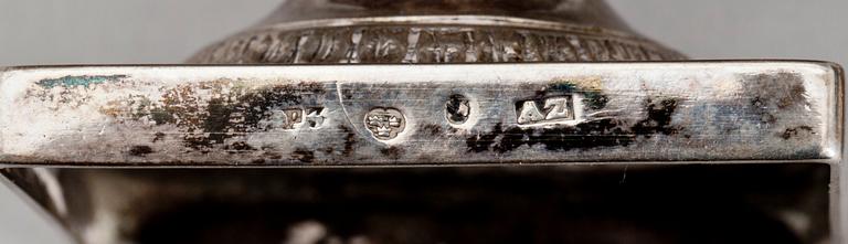 SALTKAR, ett par, silver, Adolf Zethelius, Stockholm 1807, vikt 118 gr.