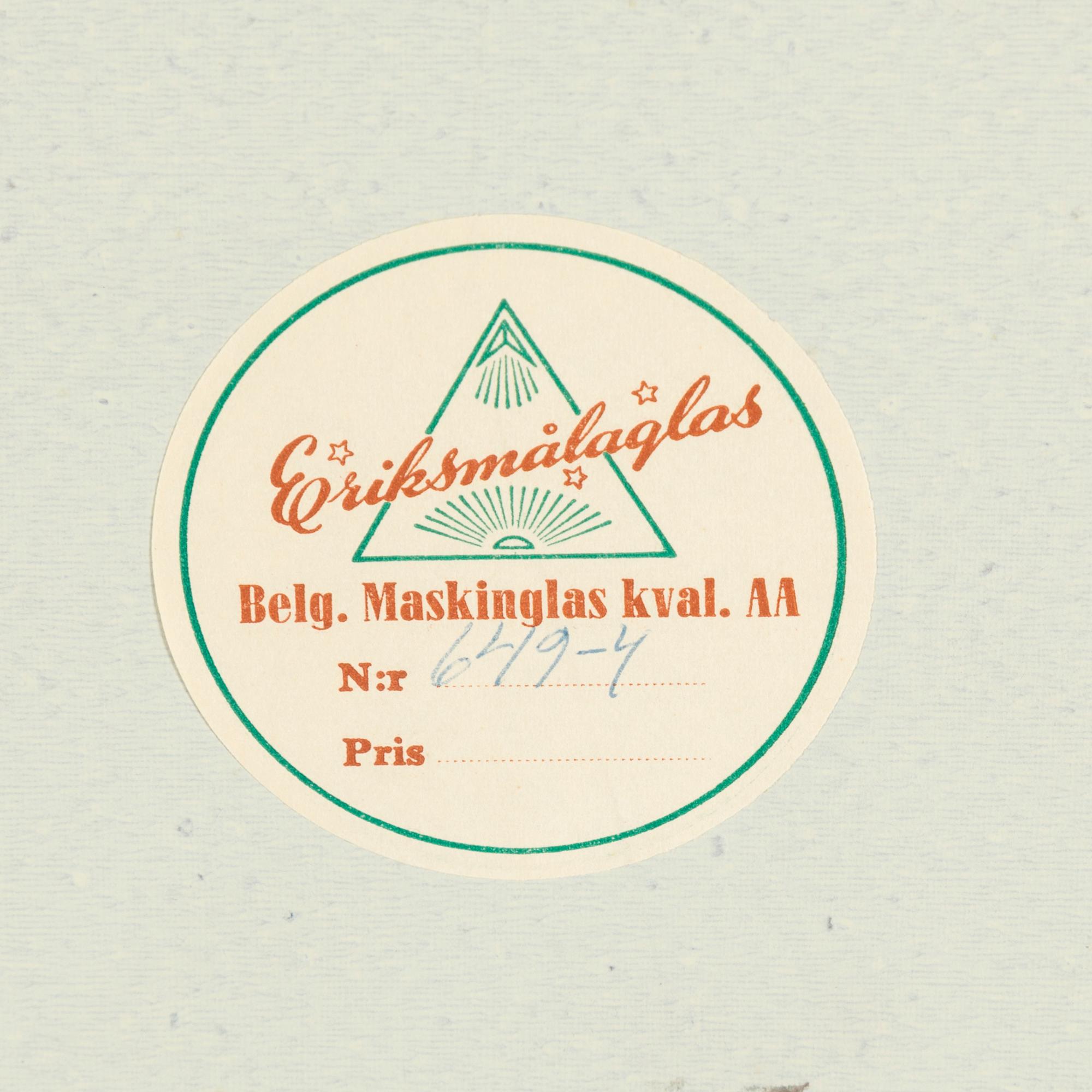 A SWEDISH MIRROR AND TABLE, oak and teak, signed with label "Eriksmåla glas". 1960s.