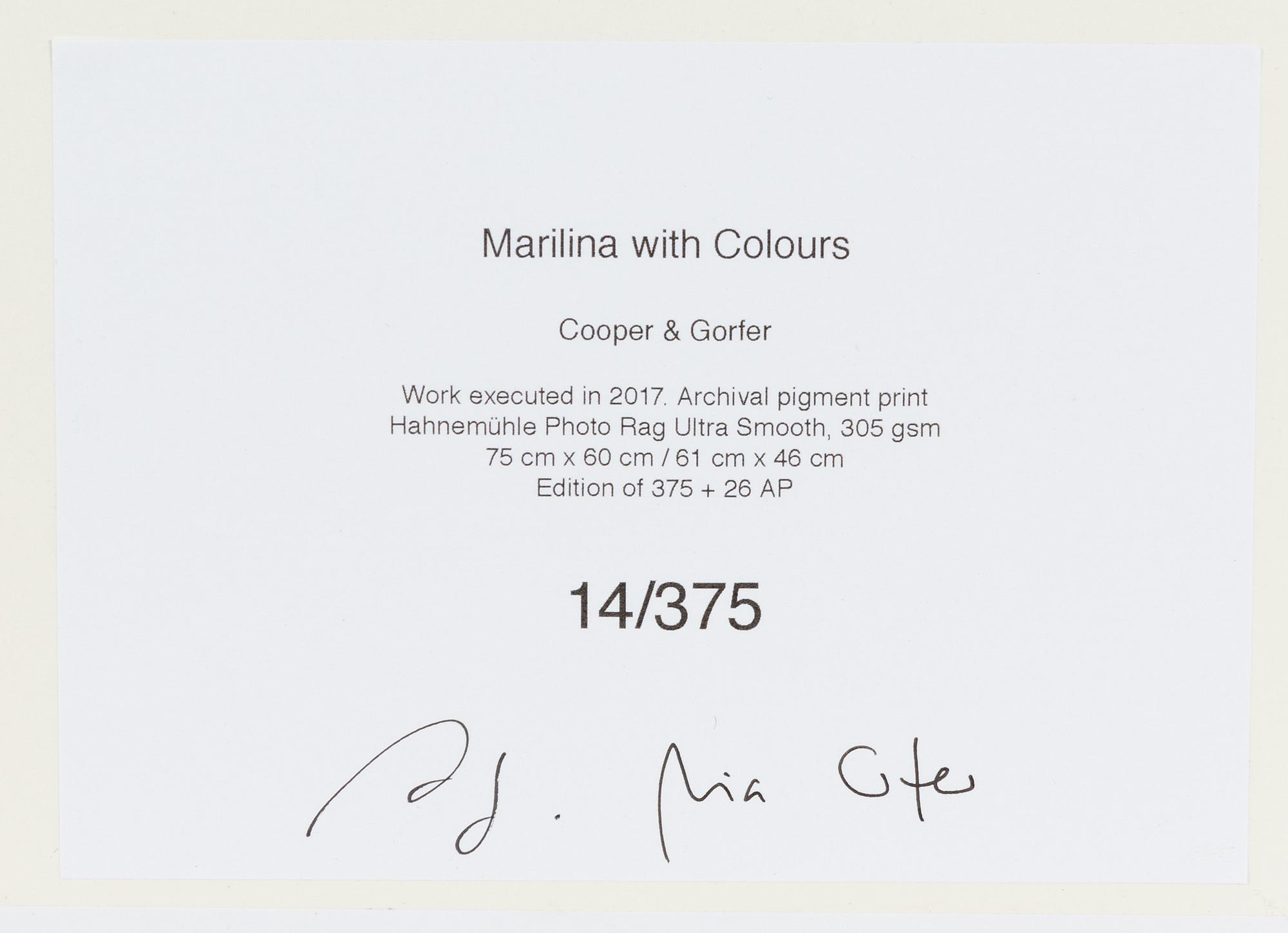 Cooper & Gorfer, "Marilina with Colours" 2017.