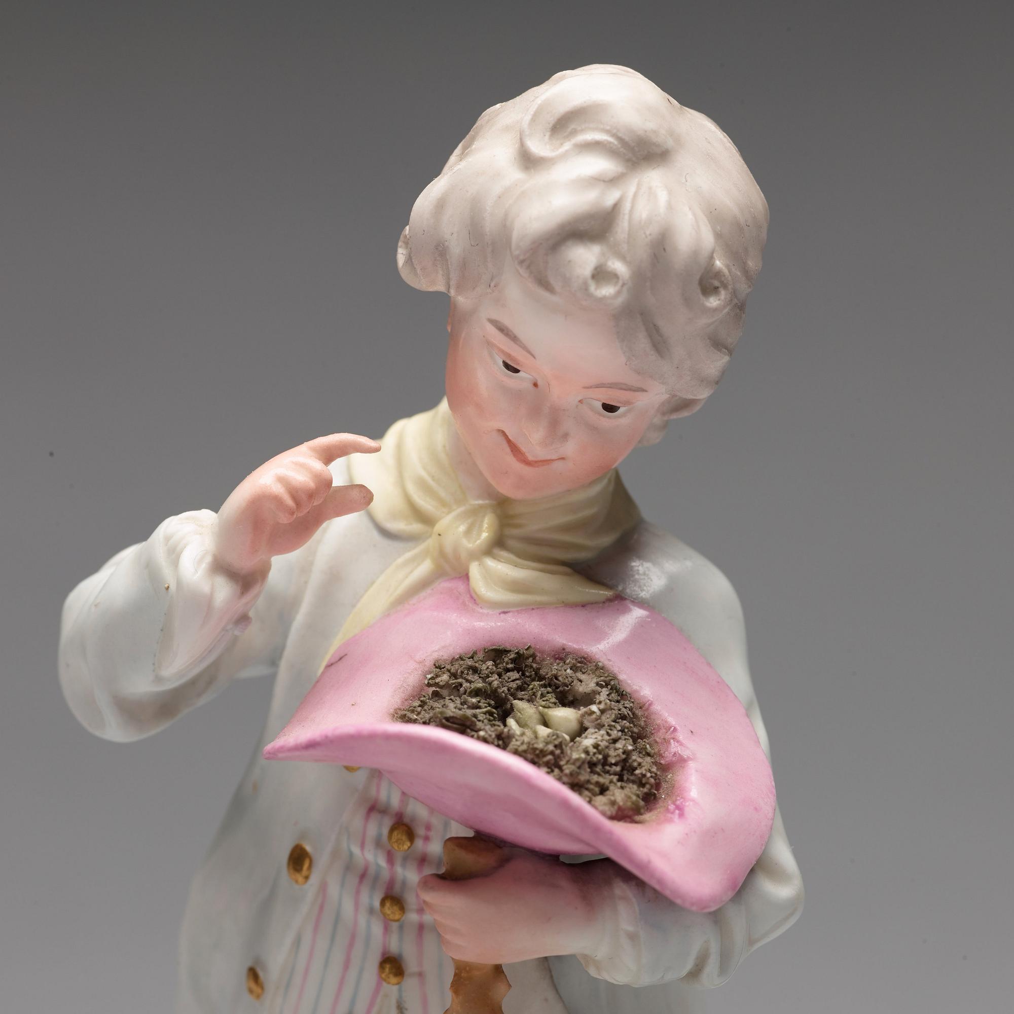 FIGURINER, två stycken, porslin. Höchst, 1700-tal.