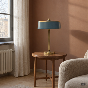 Einar Bäckströms Metallvarufabrik, Table lamp, model 7407, mid-20th century.