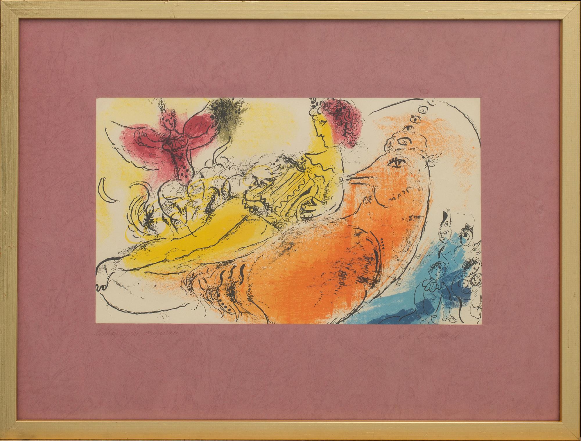 MARC CHAGALL, colour lithograph from Derrière le Miroir no 99-100, 1957.